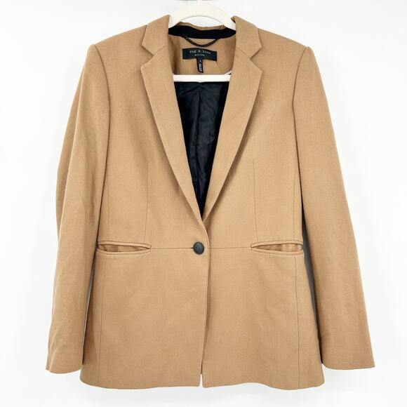Rag &‎ Bone Womens Career Academia Emmet Wool Blend Blazer Suit Jacket Size 4 - Picture 2 of 10